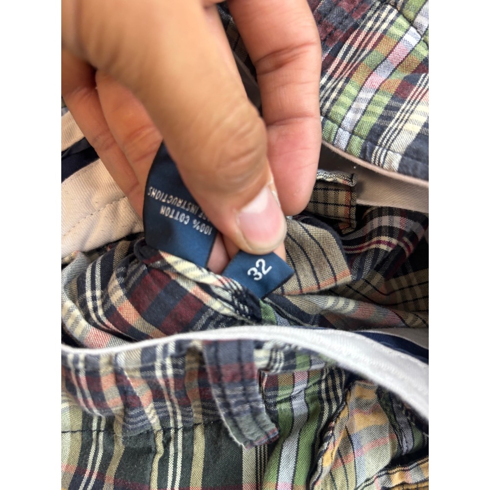 Polo Ralph Lauren Mens Plaid Cotton Shorts Green Tan Multi Color Size 32 - Picture 4 of 5